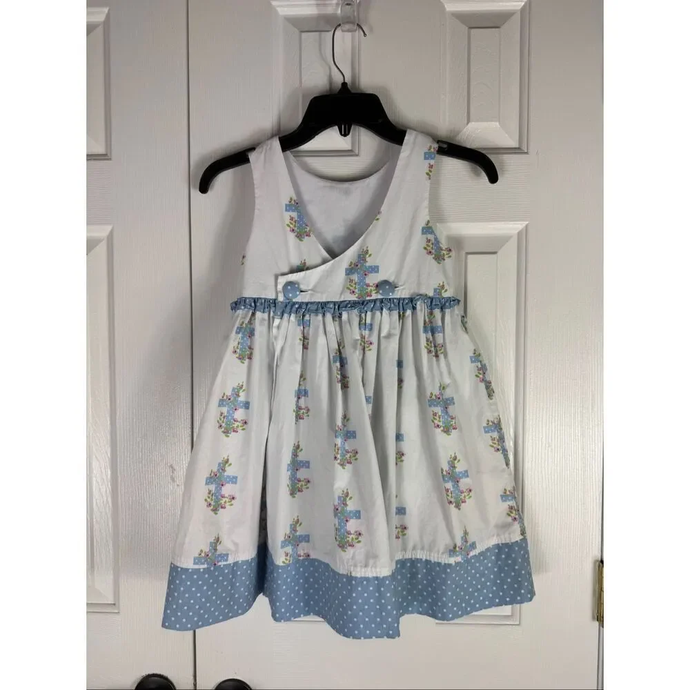Eleanor Rose Girls Floral Cross Dress Size 6/7